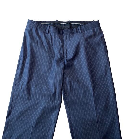 Theory Wool Blend Pin Stripe Slacks Dress Pants Grey/Brown size 12 - Picture 3 of 9